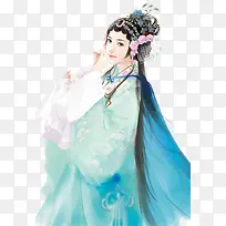 彩绘立绘唱戏女子