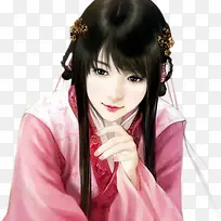红色衣服黑发女子