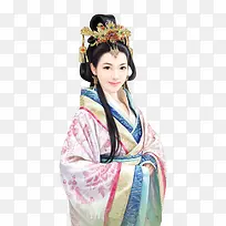盛装金头饰女子古风立绘