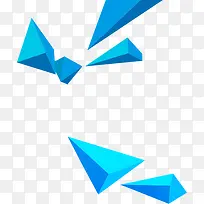 蓝色立体三角装饰