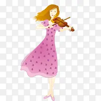 拉手提琴的女孩
