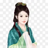 立绘古风绿衣女子