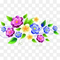 彩色卡通花朵植物装饰