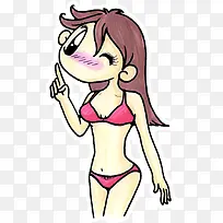 粉色可爱手绘女孩