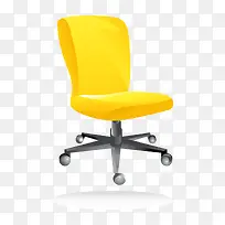 黄色办公椅矢量素材