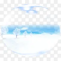 冬季蓝色雪景泡泡