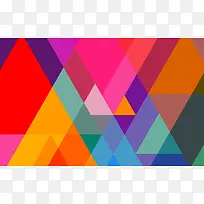 彩色抽象几何形状海报