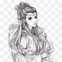 手绘古代风韵美女