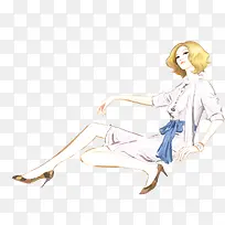 可爱手绘时尚美女