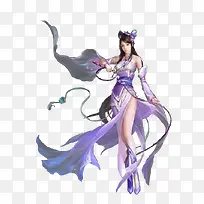 古风紫衣美女立绘手绘