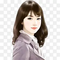 漂亮清纯现代手绘美女