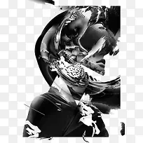 创意人物头像插画