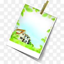 绿色美景树叶建筑