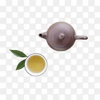 茶 茶壶 茶水 棕色 叶子 俯视茶壶
