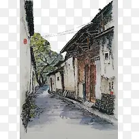 江南小镇街道素材图