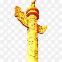 手绘金色展板建筑
