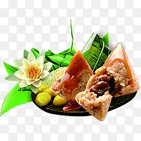 香甜糯米豆沙粽子食物