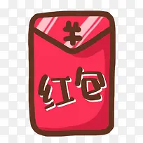 红包红色卡通手绘