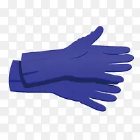 矢量蓝色橡胶手套