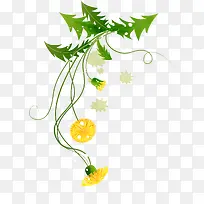 手绘绿色儿童植物