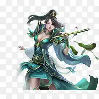 绿色盔甲游戏美女
