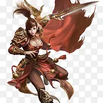 红色盔甲游戏美女