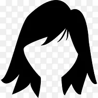 短黑的女性头发形状图标