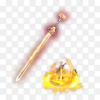 红色光效游戏武器