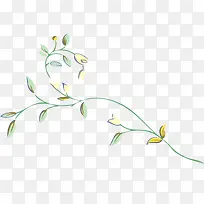 韩式手绘花朵枝条