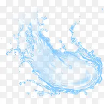 蓝色艺术水流手绘