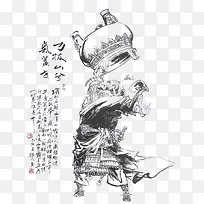 项羽扛鼎画像