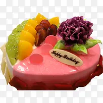 花朵水果圆形蛋糕
