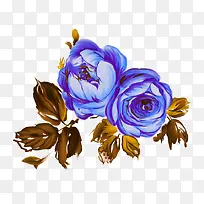 蓝色古典花