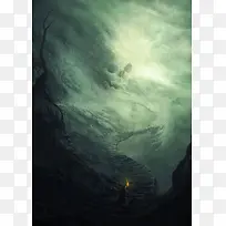 魔鬼绿色背景大屏