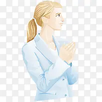 拍手的女士