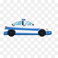 白色蓝色警察车辆