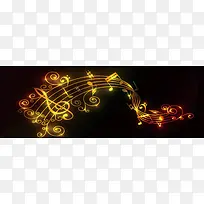 音乐金色背景banner