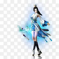 白衣道姑游戏古风手绘