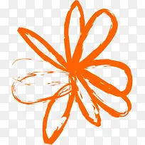 橙色高清创意手绘花卉