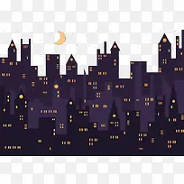 城市夜景抽象剪影