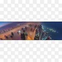 城市夜景摄影banner壁纸