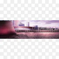 紫色梦幻城市建筑