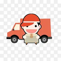 卡通物流运输车