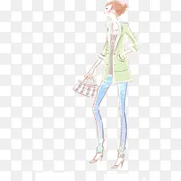 手绘人物时尚女性