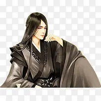 彩绘立绘黑色衣服帅哥