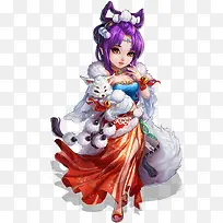 手绘Q版狐美人