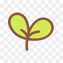 手绘绿色可爱植物