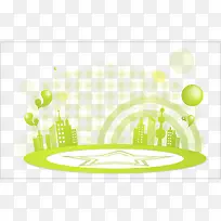 绿色城市建筑群