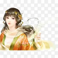 彩绘立绘古装异域美女