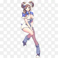 立绘动漫毛皮装女孩